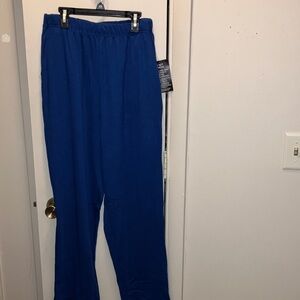 Woman Within Elastic Waist Royal Blue Straight Leg Pants M NEW